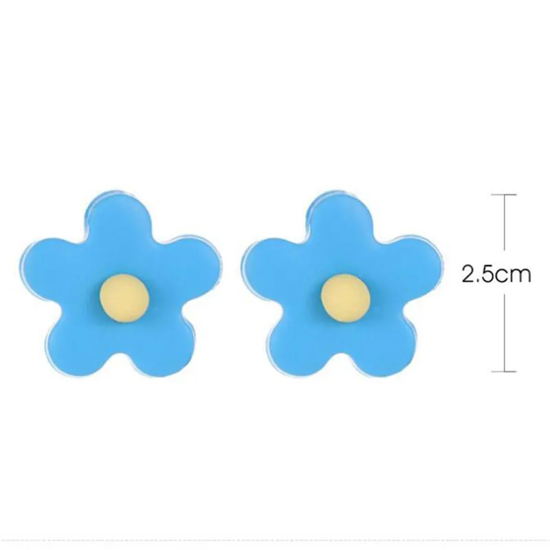 2019 корейские модные цветочные серьги Мультяшные глиняные цветные милые гвоздики