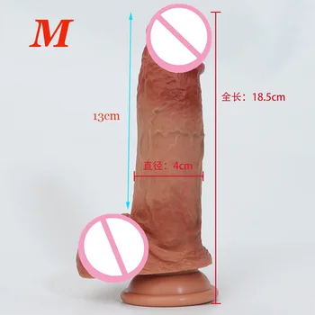 3 Model Simulation Dildo Realistic Sliding Foreskin G spot Clitoris Stimulate Penis Soft Dildo Huge Dick Sex Toys For Women Gay 4