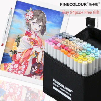 LifeMaster Finecolour Alcohol Marker Ink Fine/Board Twin Markers Professional Art Marker for Animation Design Stationery