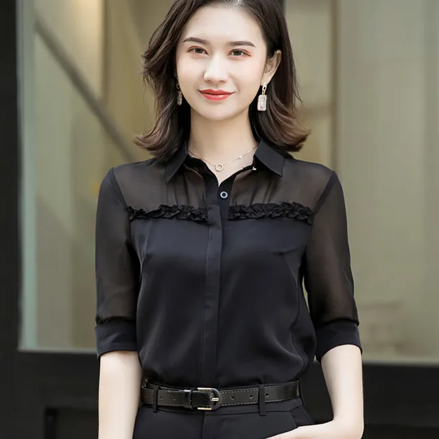 Half Sleeve Shirt Women Chiffon Summer 2020 New Fashion Temperament Formal  Blouses Office Ladies Plus Size Work Tops - Women Shirt - AliExpress
