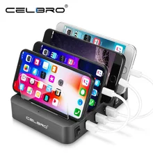 Многопортовый usb-концентратор для зарядного устройства, быстрая зарядка QC 3,0, 4 порта, быстрая зарядка, USB станция, несколько usb-адаптеров+ подставка-держатель