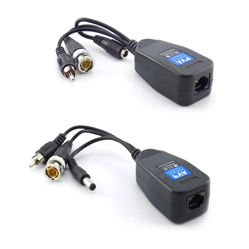 

1 Pairs 3 in 1 Passive Power Video Balun Male BNC Connectors Converter Supply Passive Transceiver for CCTV HD Camera DVR L19