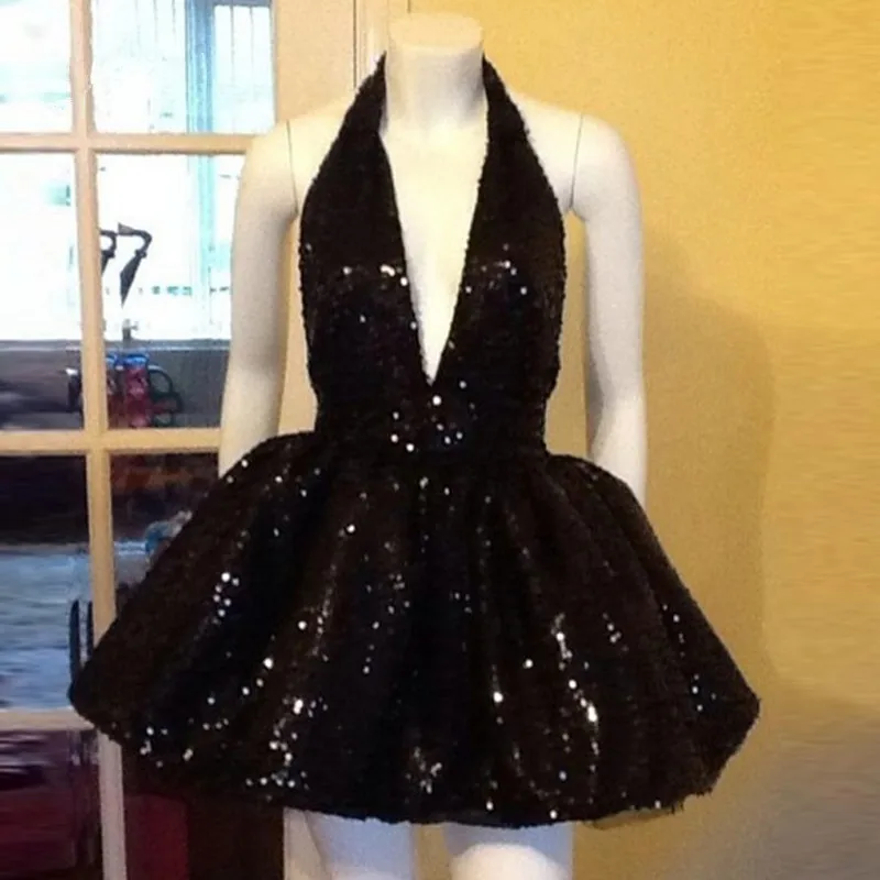 Sexy-Black-Sequined-Short-Cocktail-Dresses-Halter-Off-Shoulder-Backless-Formal-Party-Dress-Prom-Gowns-Robe