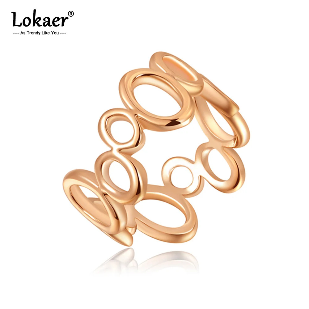 Lokaer Simple Rings Rose Gold Color Environmental Ring Jewelry For Women Anel Feminino