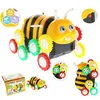 High Quality Amazing Kids Cute Funny Gifts Electric Colorful Cartoon 12 wheels Bee 360 Degree Tumbling Car Toy 1