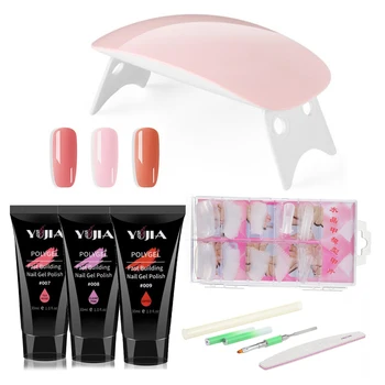 

5PCS Professional Manicure Tools Kit Nail Art LED UV Lamp Curing Lamp Nail Extension Glue Quickly Building Gel Nail Files Brush