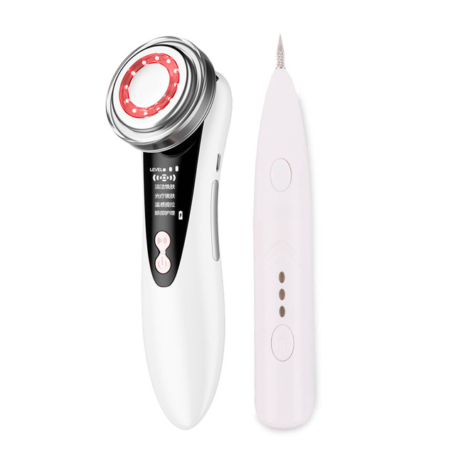 Pen + Facial Massager Beauty Skin Care Sets Freckle Remove Pen Wart Remover Mole Pen LED Photon Skin Rejuvenation Tools