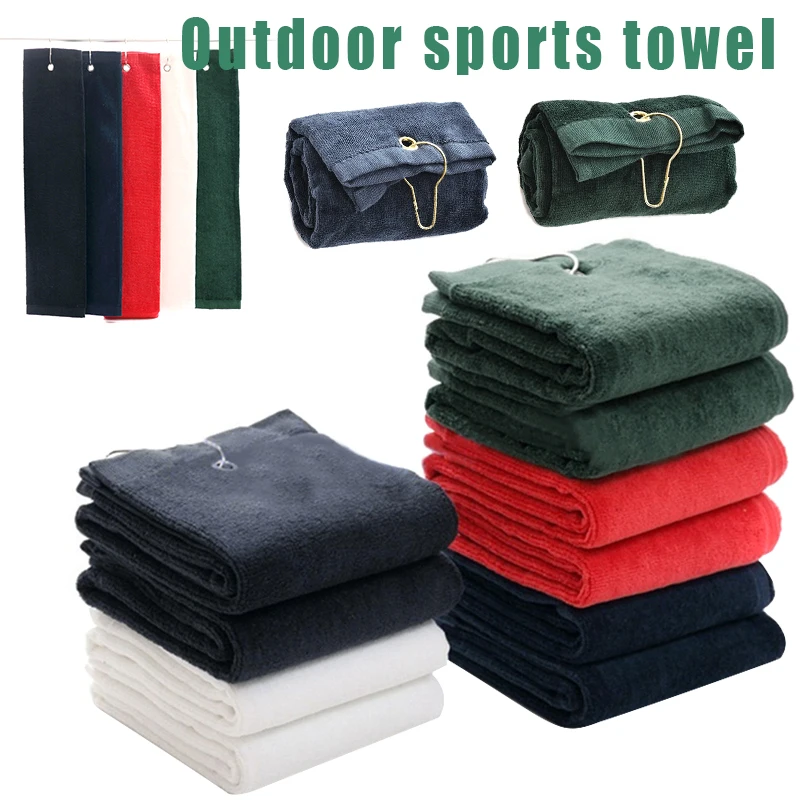 Toalha de Microfibra Quente com Clipe de Bolsa para Esporte ao ar Trifold Portátil Livre