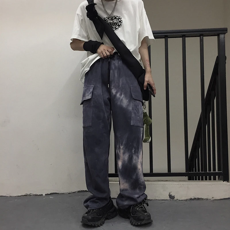 Woherb Tie Dye уличная карго Брюки женские повседневные джоггеры Harajuku с высокой талией свободные женские брюки корейский стиль женские брюки