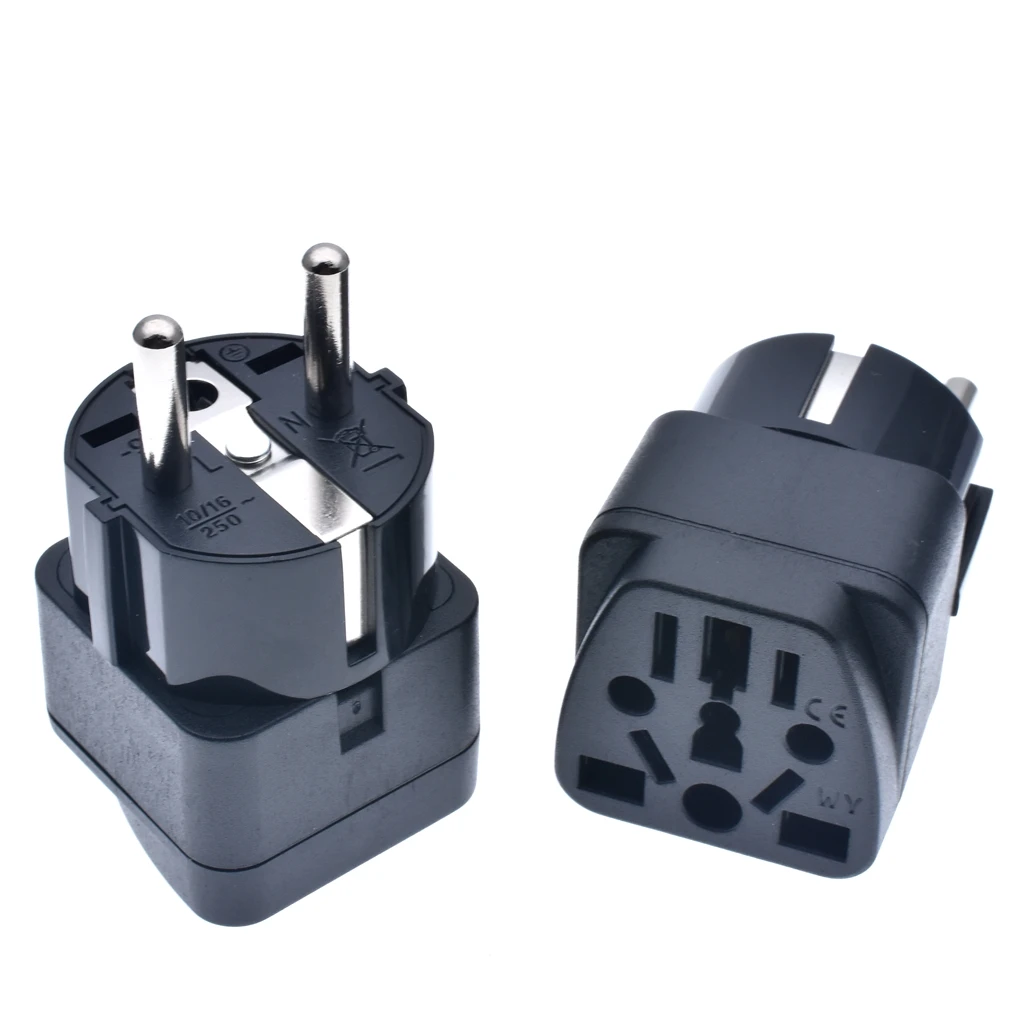 2020 Universal Italy Switzerland  UK US AU to EU German Russia AC Power Socket Schuko Plug Travel Charger Adapter Converter