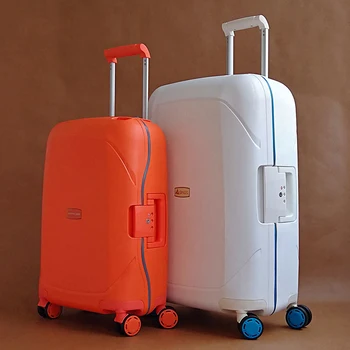

Brand high quality PP rolling luggage spinner 20/24/28 inch Trolley suitcase bags carry on ultra light consignment travel box