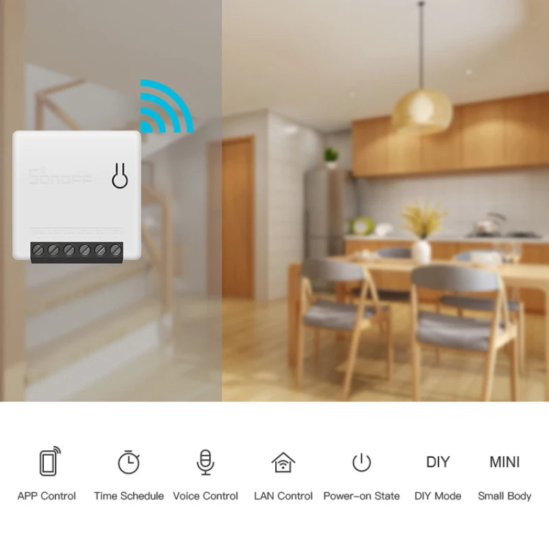 SONOFF Smart Switch MINI DIY двухсторонний маленький корпус пульт дистанционного управления WiFi переключатель Поддержка переключатель работа для Google Home/Nest IFTTT/Alexa