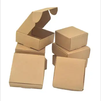 

100pcs Multi sizes Kraft Paper Aircraft Gift Boxes DIY Handmade Soap Box Jewelry Packaging Box Candy Storage Paper Box