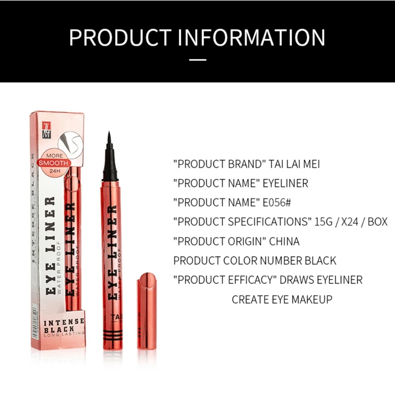 1 Pcs Black Long Lasting Eye Liner Pencil Quick Drying Waterproof Eyeliner Makeup Smudge-Proof Cosmetic Beauty Tool