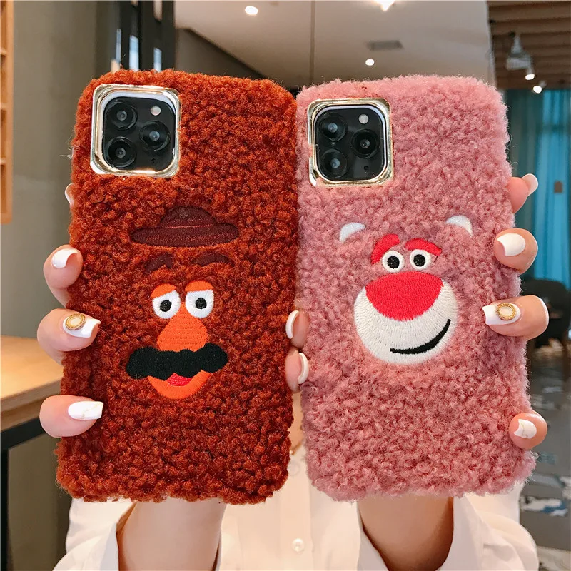Для iPhone 11 Pro Max X XS XR Duffy Bear Monsters Tom Jerry Forky меховой пушистый теплый чехол для iPhone 7 8 Plus