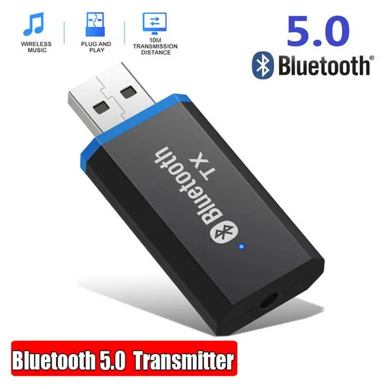 USB Bluetooth 5,0 transmisor receptor 3 en 1 Adaptador aptx Dongle 3,5mm Jack AUX para PC TV auriculares estéreo HIFI para coche de Audio
