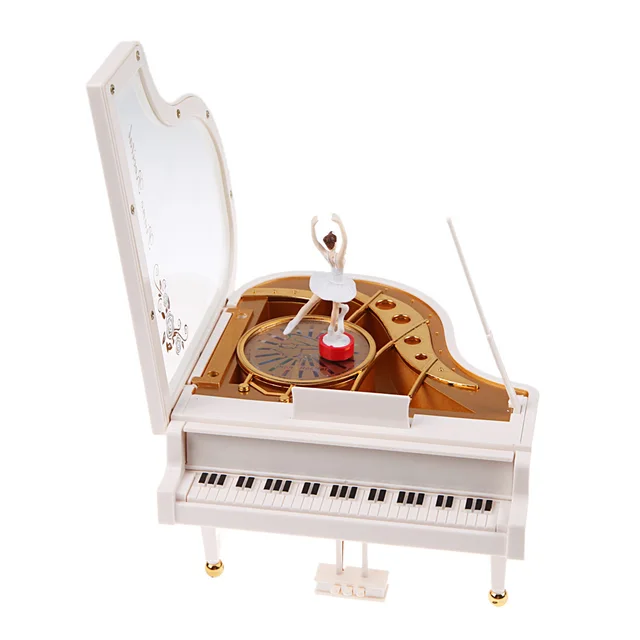 Atyhao Caixa de música de piano simulação, caixa de música de piano clássica  elegante madeira delicada para aniversário de Natal (preto) :  : Brinquedos e Jogos