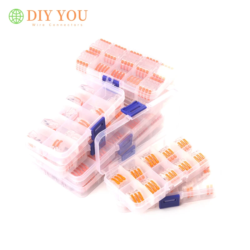 

Wire Connector Boxed Transparent 222 TYPE Universal Compact Plug-IN Terminal Block Home Lighting Connection for Fast Connectors