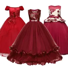 Элегантное свадебное платье для девочек с вышивкой; кружевные тюлевые платья для девочек-подростков; Размер 14 лет; платье для причастия и выпускного вечера