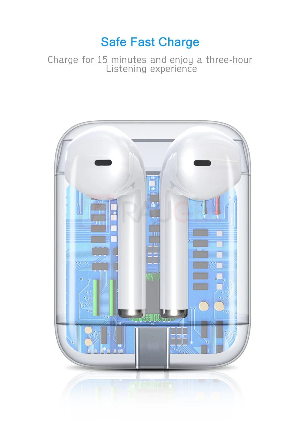 fio para airpods 450 mah carregador com