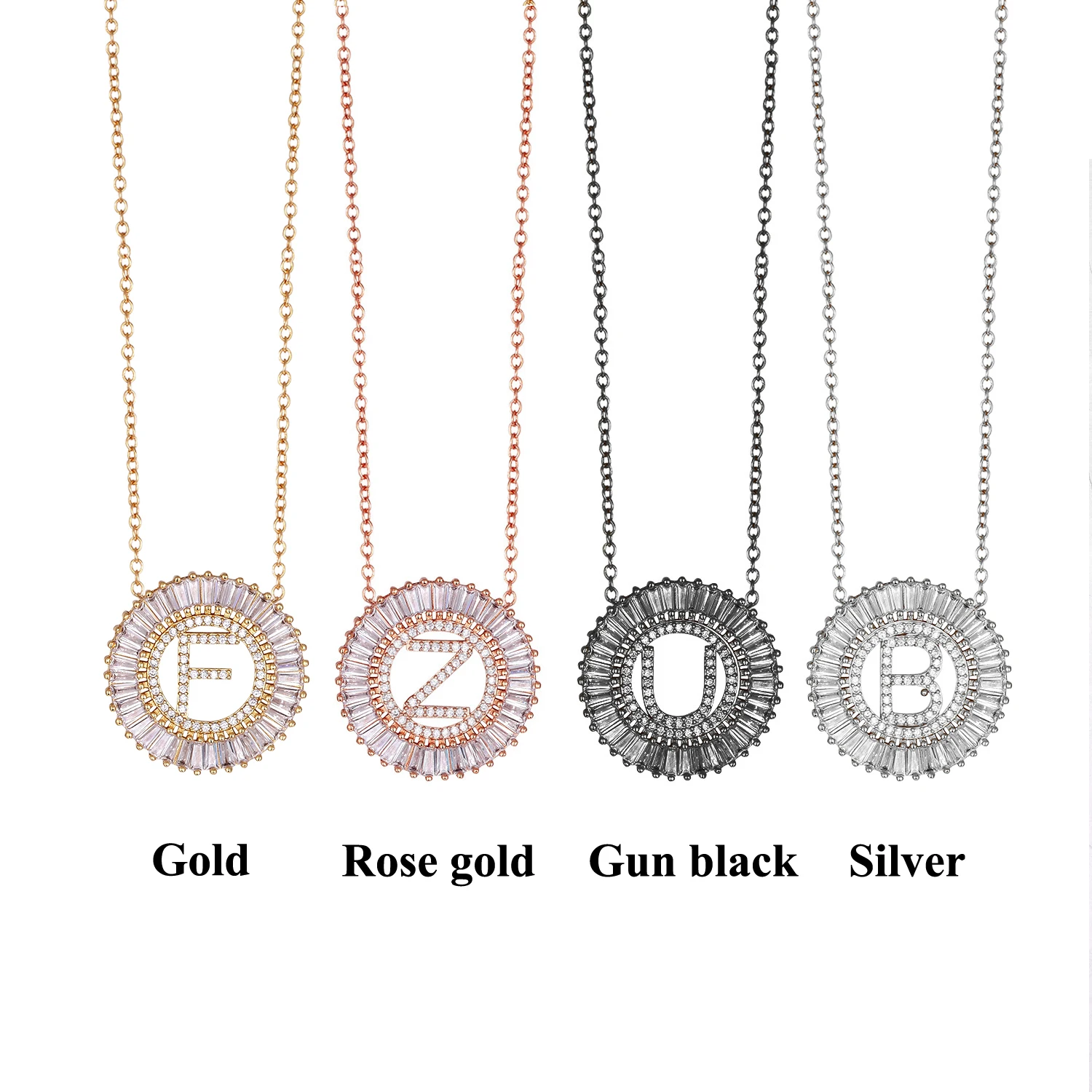 Fashion Tiny Dainty Heart Initial Charm Cubic Zirconia Necklace Letter Necklace Jewelry for Women Accessories Gift