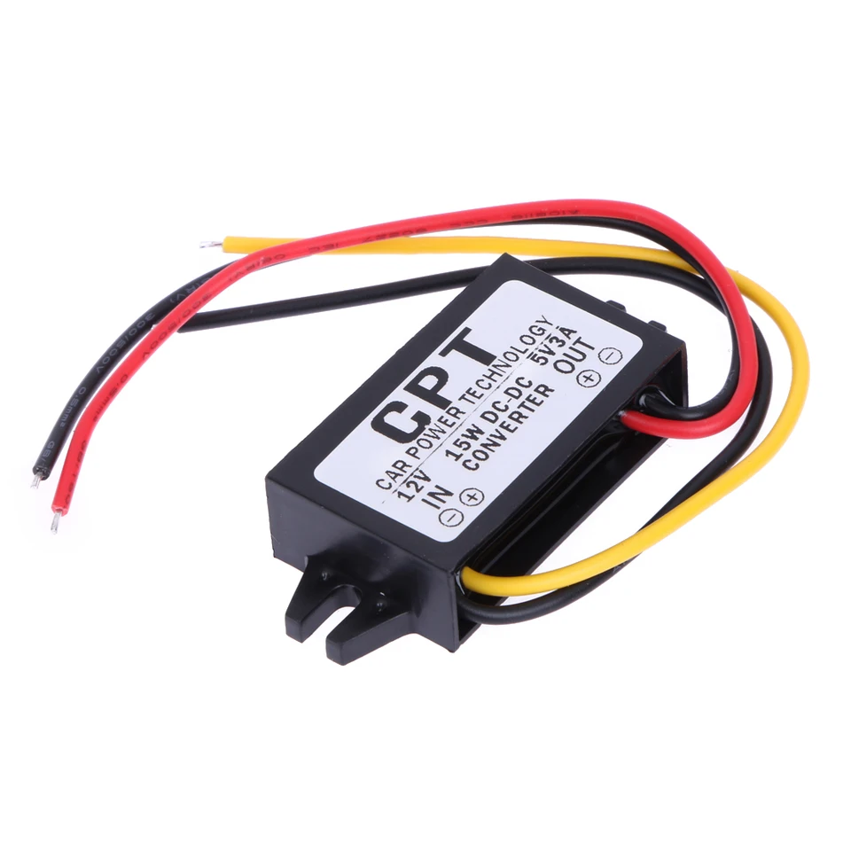 Convertidor De 12V A 5V 3A Para Coche - Fuente De Alimentación DC-DC Para LEDs, Cámaras, USB