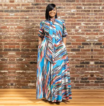 

African Design Dashiki Print Dress Bazin Party Robe Gowns Africa Office Long Maxi Dresses Ankara Riche Lady Traditional Hipster