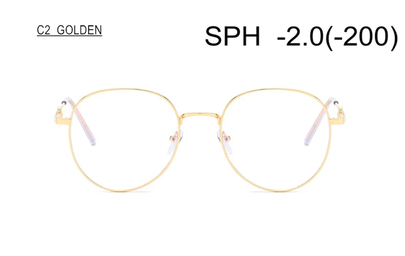 SWOKENCE очки по рецепту для близорукости SPH-0,5 до-6,0 для женщин и мужчин элегантная оправа из сплава с пандой очки для близоруких F124 - Цвет оправы: C2 (-2.0)