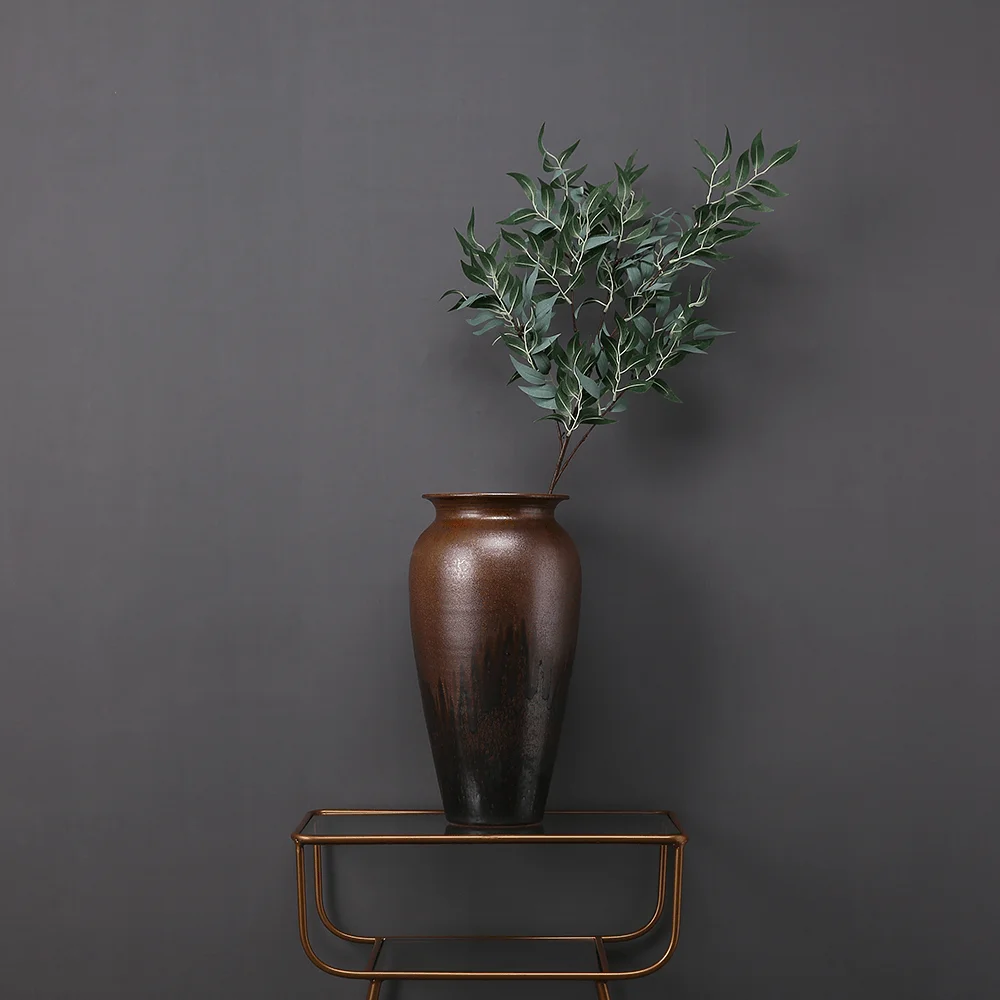 silver green Искусственные плакущие ивы Эвкалиптовый стебель реальный вид пышные листья естественный цвет для дома и магазина цветочные композиции-3" высокий - Цвет: silver green
