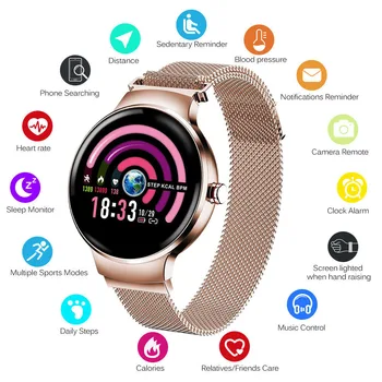 

Fashion Female Smart Watch Waterproof Bluetooth Watches Blood Pressure Heart Rate Sleep Monitoring Bracelet For Ladies Girl