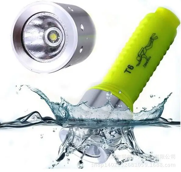 

T6 Diving Flashlight Power Torch Plastic Flashlight LED Glare Magnetron Flashlight