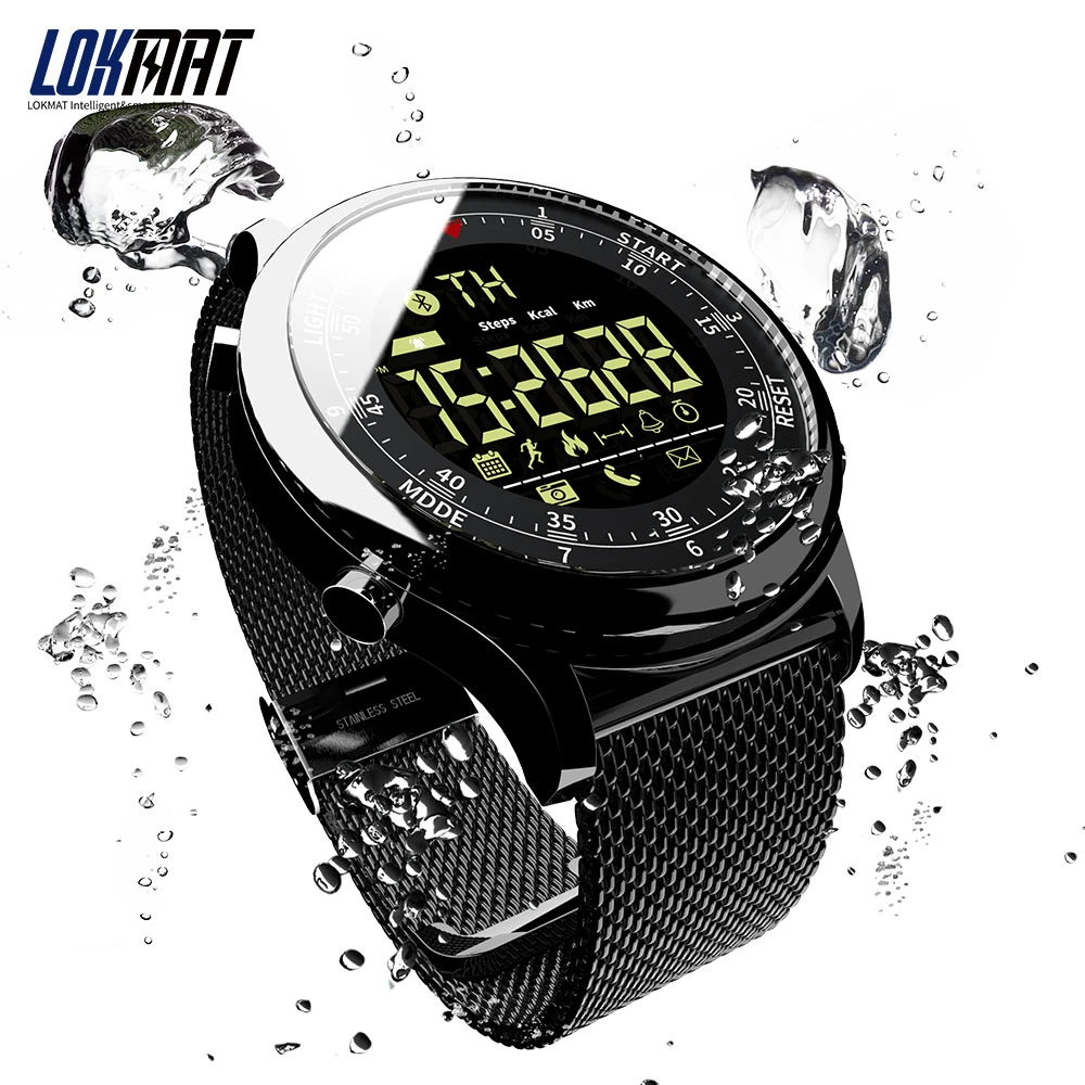  LOKMAT Bluetooth Smart Watch Waterproof Sport Men Digital Clock Ultra-long Standby Call Reminder Sm - 4000068477761