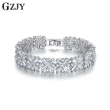 GZJY модный стиль белое золото цвет квадратный AAA циркон браслеты для женщин Роскошные Свадебные невесты ювелирные изделия подарок