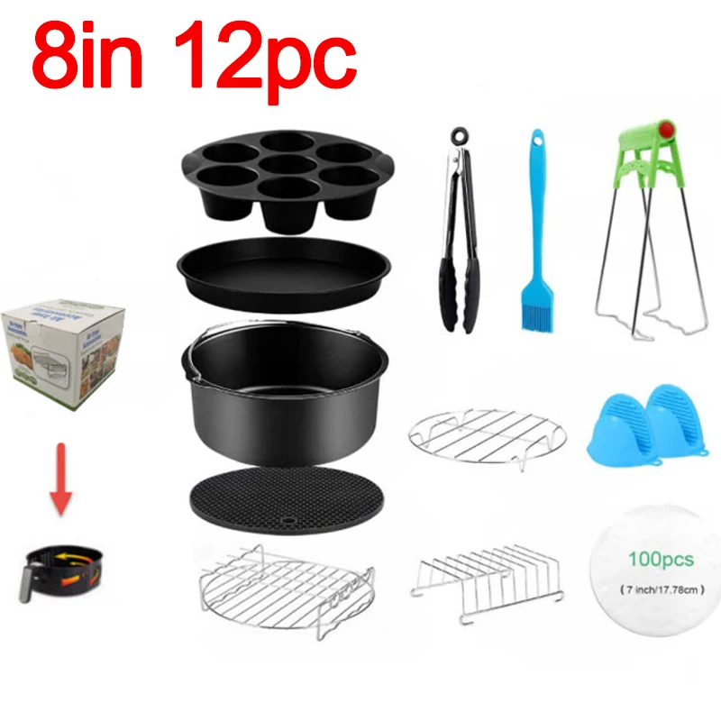 Air Fryer Accessories 5 Pc Universal for Phillips Gowise Cozyna Tower Princess 