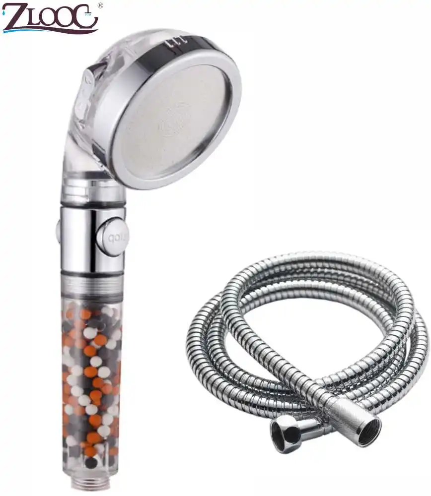 Shower Head-Hose Zloog Сменный фильтр для заварки чая экономия воды насадка для душа Спа с кнопкой остановки 3 режима Регулируемая душевая головка высокого давления - Цвет: Shower Head-Hose