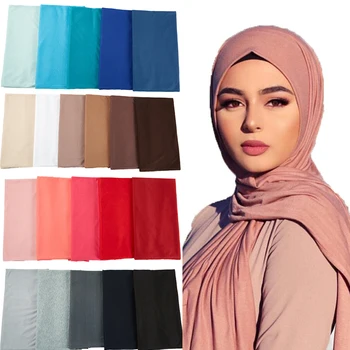 

28 color women muslim jersey hijab scarf foulard hijabs Islamic shawls soild Modal headscarf for women 85*180cm 10pc/lot