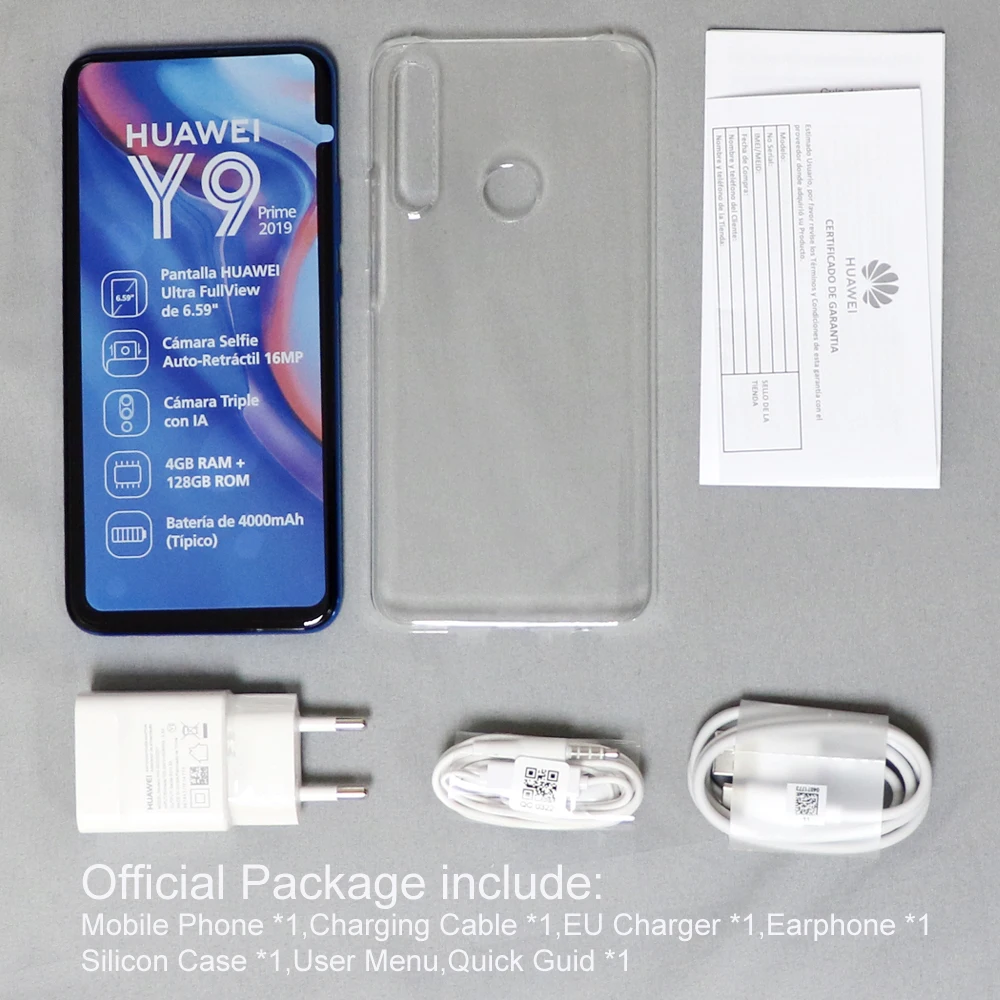 Смартфон HUAWEI Y9 Prime, 4 Гб, 128 ГБ, глобальная версия, аккумулятор 4000 мАч, 6,59 дюйма, 16 МП, автоматическая всплывающая камера AI
