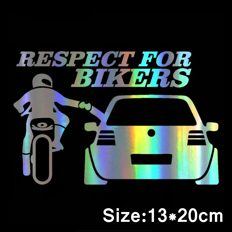 14x19 см Автомобильная наклейка s Respect for Bikers наклейка на Авто Виниловая забавная 3D наклейка s и Переводные картинки для автомобиля мотоцикла украшение для укладки
