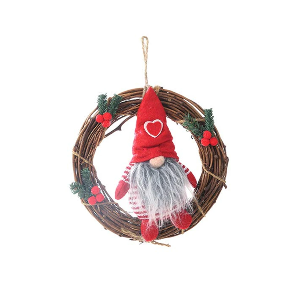 

Showcase Multipurpose Hanging Pendant Garland Rattan Ring Decoration Party Christmas Small Wreath Gift Home Faceless Doll