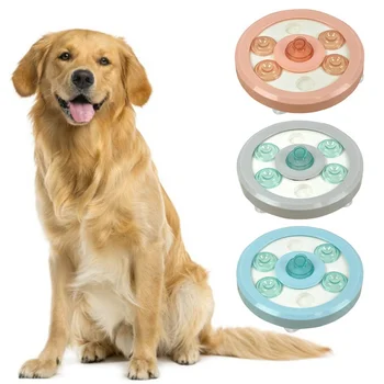 

Pet Slow Feeder Dog Cat Food Water Bowl Suction Cup Non-slip Light Gray Plastic Labyrinth Tray For Puppy Large Dog Supplies