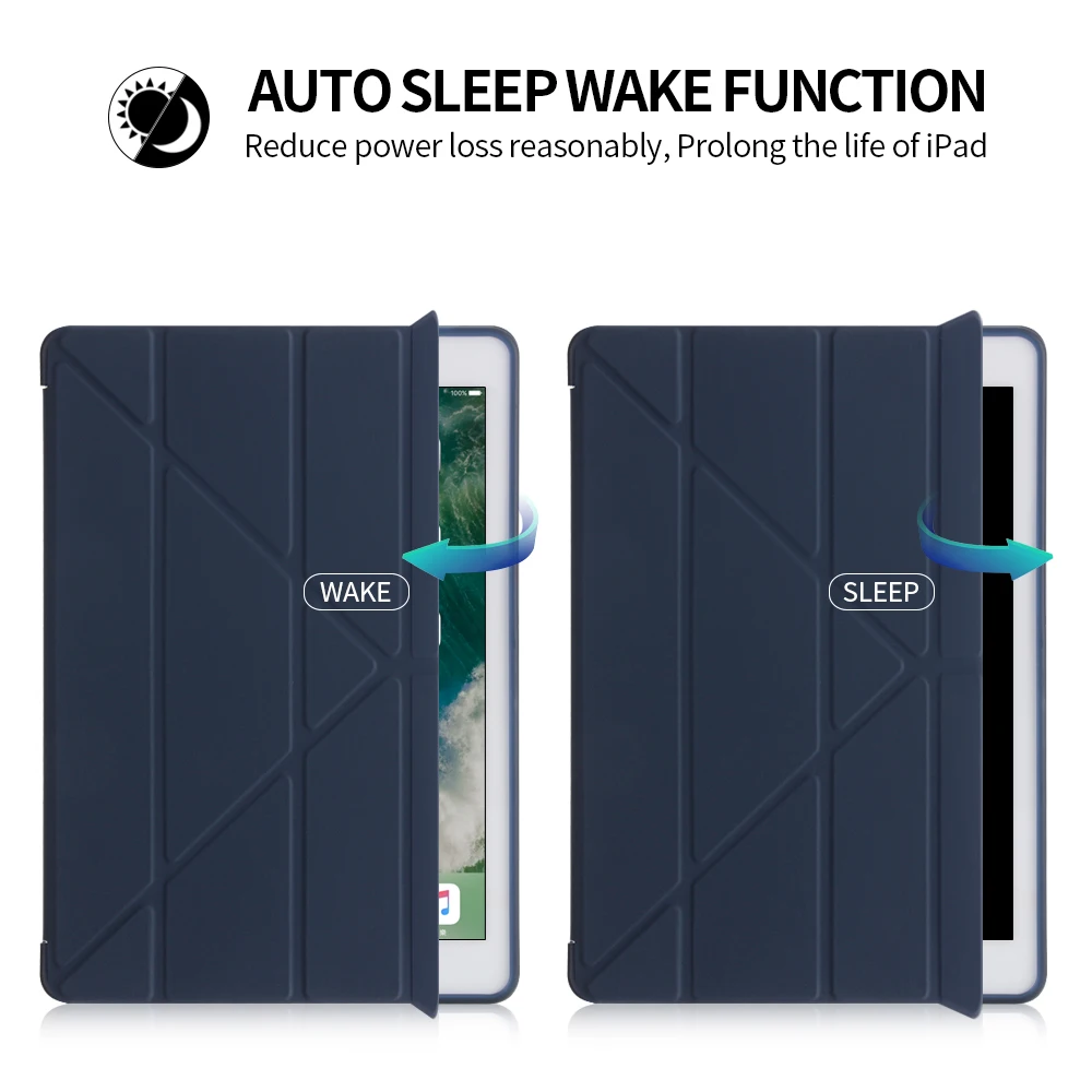 iPad Case Leather Silicone Soft Back Cover For ipad 9.7 6th Generation Smart Cover