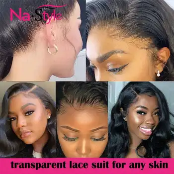 Transparent Lace Wig 250 Density Lace Front Wig Invisible Lace Front Human Hair Wigs Body Wave Preplucked Lace Wig Brazilian 2