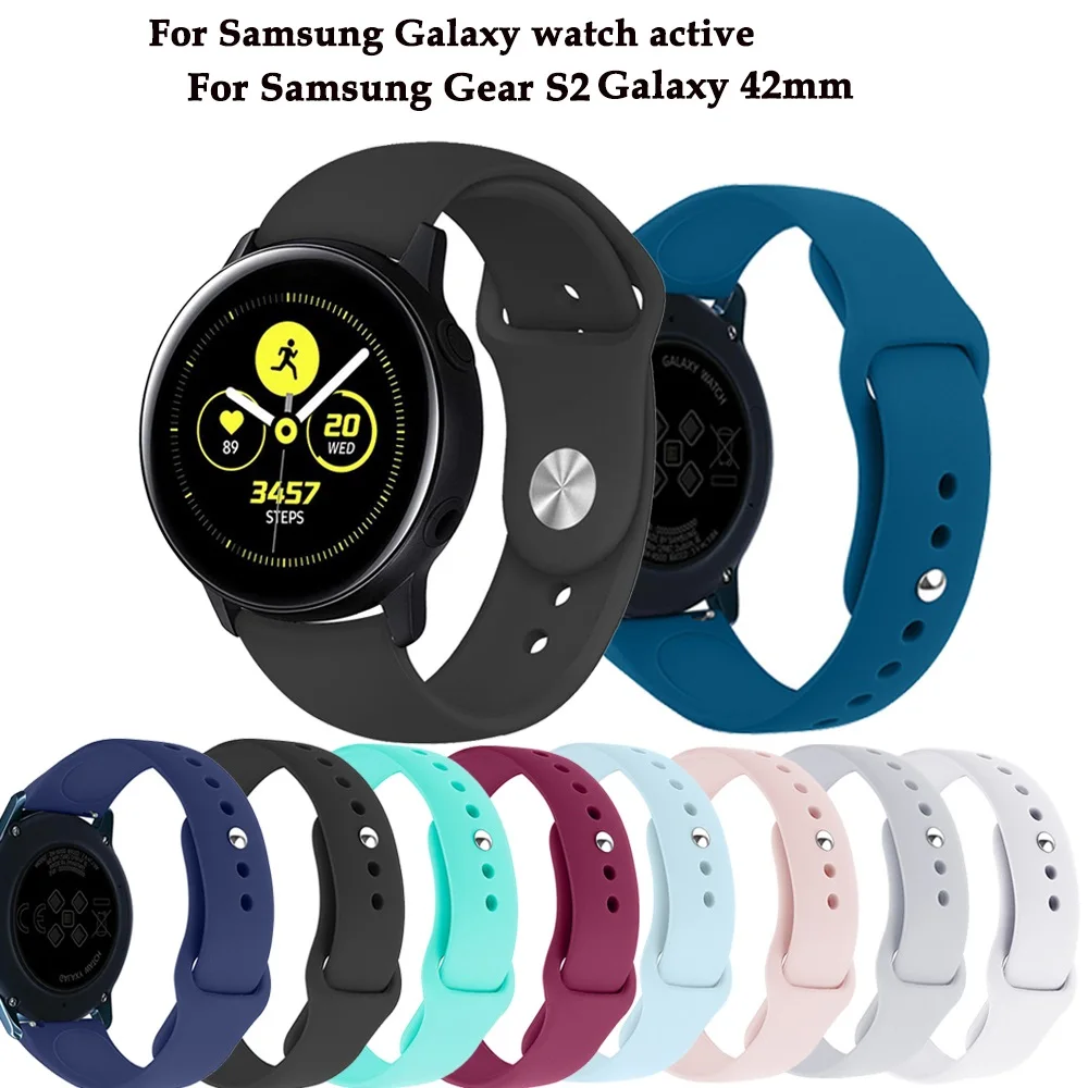 Galaxy watch active 2 ремешок для часов оригинальный ремешок для samsung Galaxy 42 мм/gear S2 силиконовый спортивный ремешок на запястье для Galaxy watch active