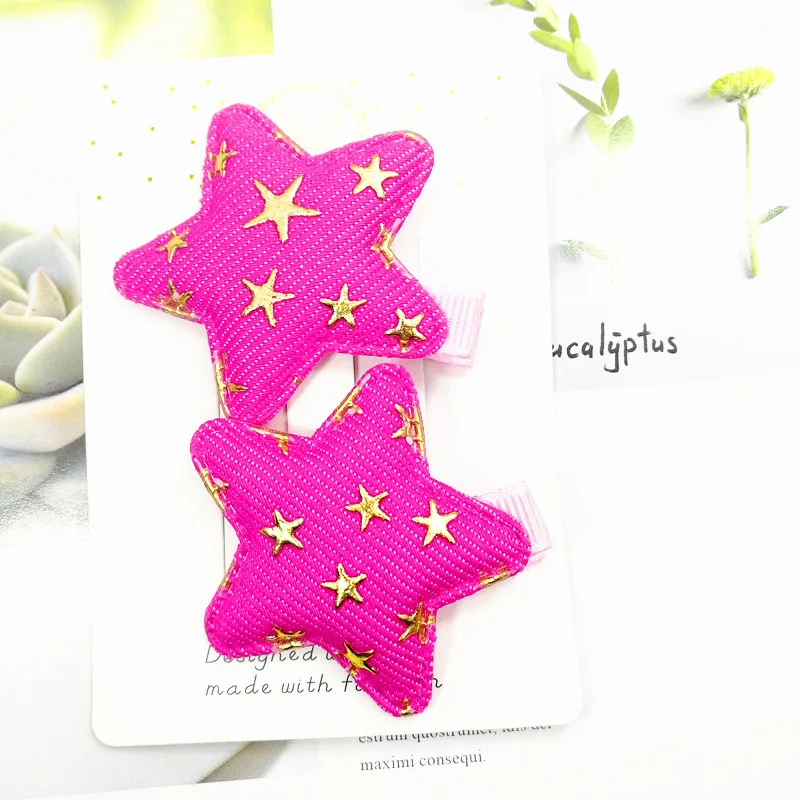 NEW 2pcs/set Denim stars crown girls hair clips love heart kids hairpins toddlers barrettes girls kids children hair accessories