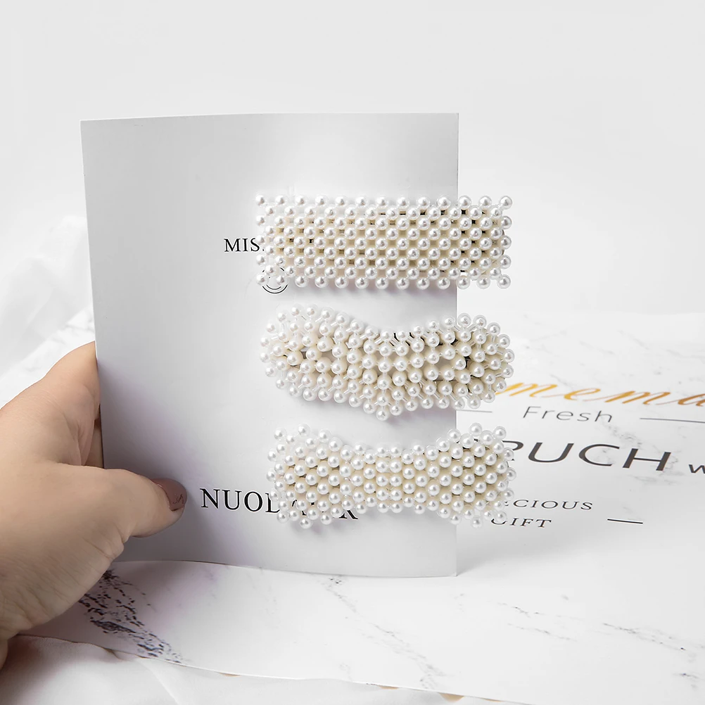 Pearls Barrettes 4 MISM 1 набор, искусственный жемчуг, буби, клипсы для женщин/девушек, геометрические заколки для волос, сердце, бант, заколки, заколки, аксессуары для волос, модные - Цвет: Pearls Barrettes 4