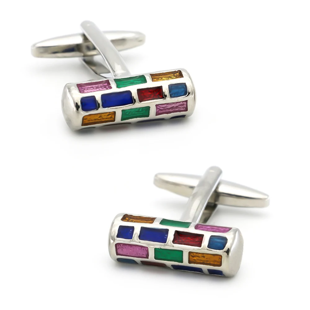 Мужские эмалированные запонки разных цветов качественные из латуни с