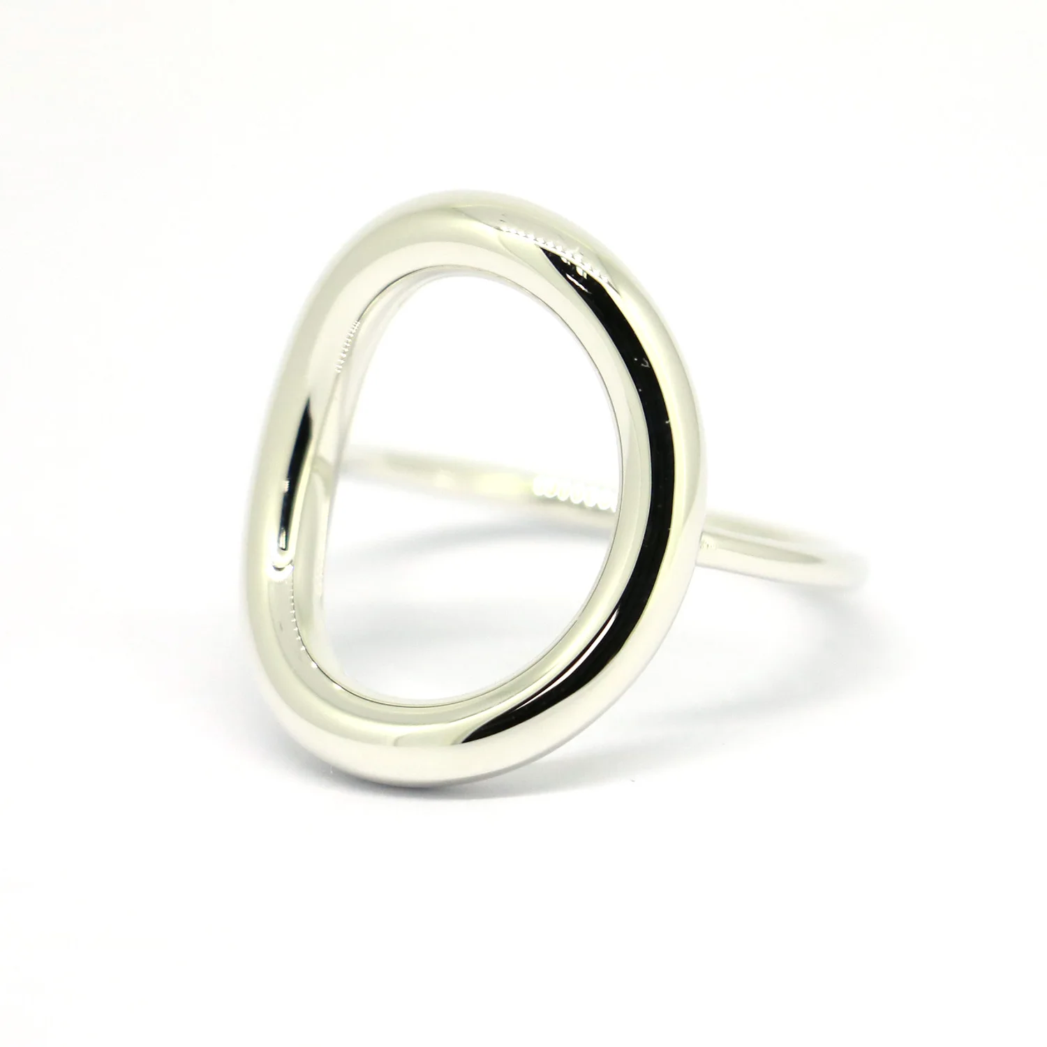 Fashion Jewelry Genuine 925 Sterling Silver Oval Cutout Ring