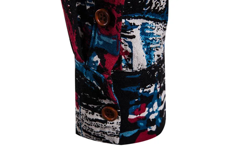 Menstand воротник с длинными рукавами рубашка Повседневный Модный хлопковый текстиль с принтом рубашка с длинными рукавами четыре сезона длинный рукав тонкая рубашка