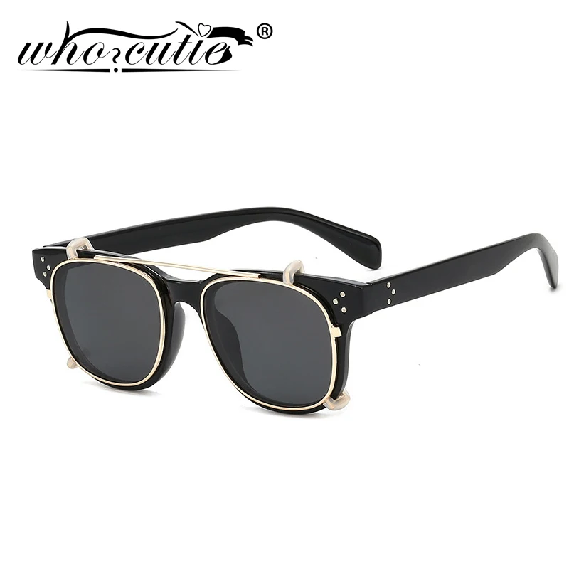 Fashion Steampunk Clip on Sunglasses Removable Lens Vintage