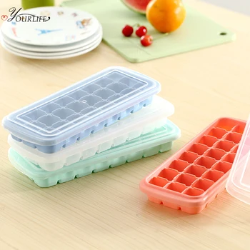 

OYOURLIFE 24 Cells Silicone Ice Cube Maker With Cover Creative Eco-friendly Ice Cube Trays Kitchen Bar DIY Square Shape Ice Mold